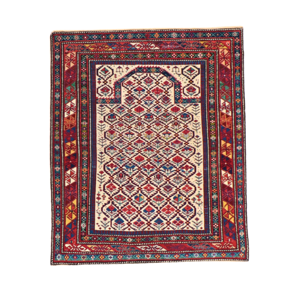 Antique Caucasian Marasali Shirvan Rug 3'5'' X 4'2'' #9756