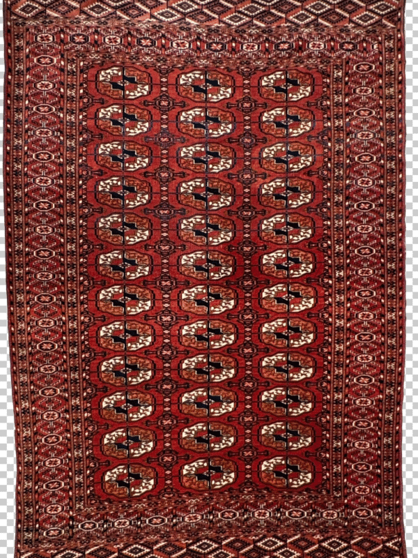 Authentic, Heirloom Antique Rug from Tekke/Bukhara, Circa 1910, Blue and Red