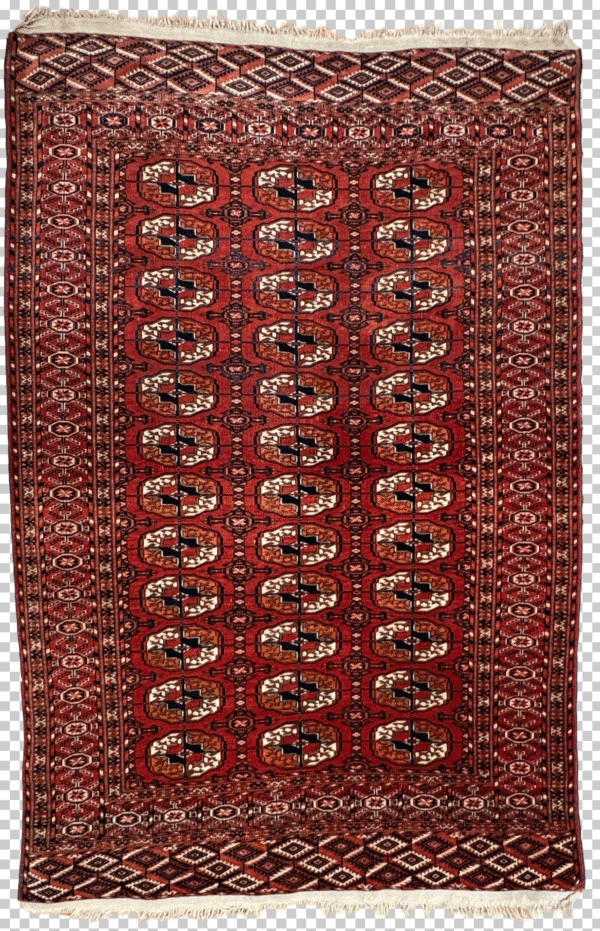 Authentic, Heirloom Antique Rug from Tekke/Bukhara, Circa 1910, Blue and Red